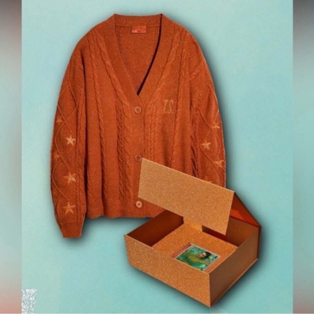 Taylor Swift Orange Cable Knit Cardigan